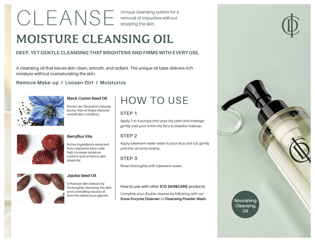 Incellderm ICD Moisture Cleansing Oil - RIMAN KBeauty - Korean Skincare Routine for Glass Skin