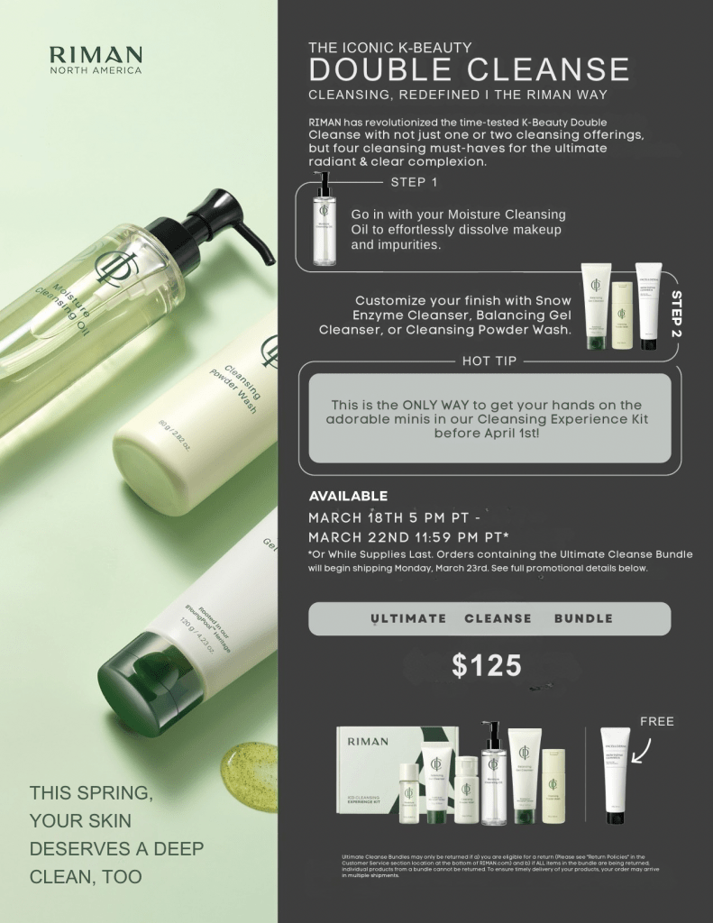Spring Cleaning Bundle - Sale Until 3/22/26 - All The Cleansers - Snow Enzyme Cleanser is Free! Bundle Ships separately 3/26/26 - RIMAN KBeauty - 