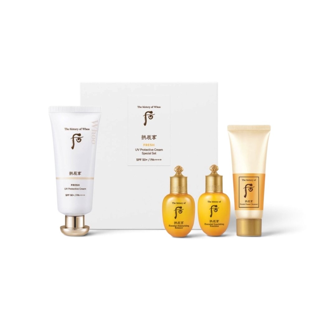 The History of Whoo: Gongjinhyang Fresh UV Protection Cream SPF 50+ PA++++ 60ml - 4 Piece Set - RIMAN KBeauty-