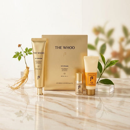 The History of Whoo UV Ultimate Anti-Wrinkle Sunscreen NAD+ 3 Piece Set - Jumbo Size 75ml - RIMAN KBeauty-