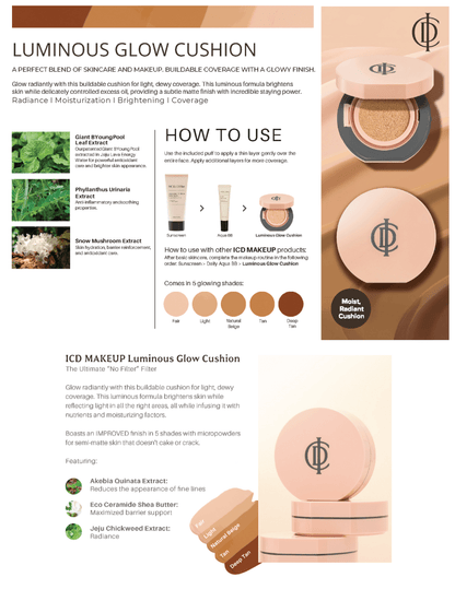 ICD Makeup Luminous Glow Cushion - RIMAN KBeauty - Korean Skincare Routine for Glass Skin
