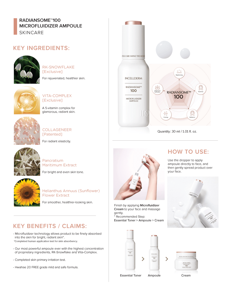 ICD Radiansome™100 Microfluidizer Ampoule - RIMAN KBeauty - Korean Skincare Routine for Glass Skin