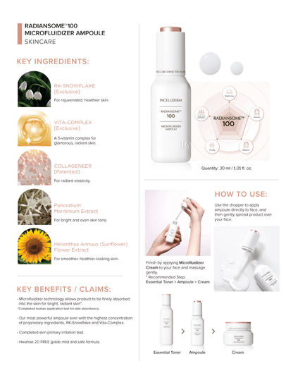 ICD Radiansome™100 Microfluidizer Ampoule - RIMAN KBeauty - Korean Skincare Routine for Glass Skin