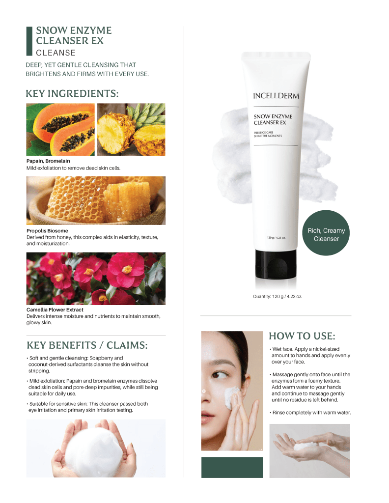 Incellderm ICD Active Snow Enzyme Cleanser Ex - RIMAN KBeauty - Korean Skincare Routine for Glass Skin