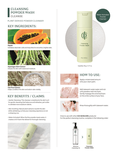 Incellderm ICD Cleansing Powder Wash - RIMAN KBeauty - Korean Skincare Routine for Glass Skin
