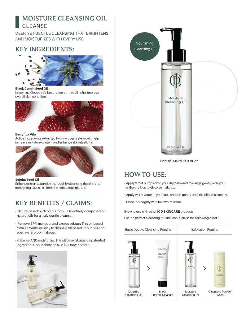 Incellderm ICD Moisture Cleansing Oil - RIMAN KBeauty Incellderm ICD Moisture Cleansing Oil - RIMAN KBeauty
