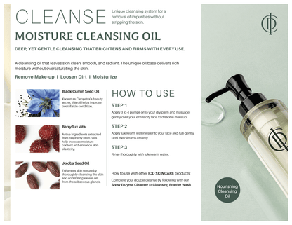 Incellderm ICD Moisture Cleansing Oil - RIMAN KBeauty - Korean Skincare Routine for Glass Skin