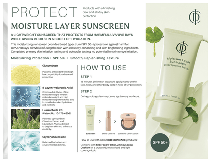 Incellderm ICD Moisture Layer Sunscreen - RIMAN KBeauty - Korean Skincare Routine for Glass Skin