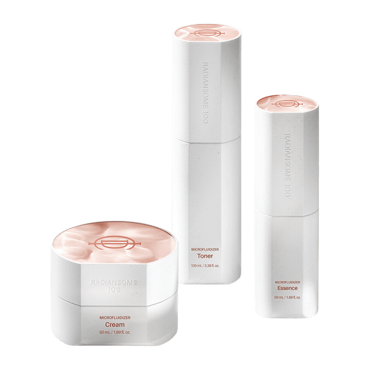 SNEAK PEAK SALE - Newly Reformulated ICD Radiansome™100 Microfluidizer Cream, Essence, Toner Set - Available Now In Limited Quantity - RIMAN KBeauty - Korean Skincare Routine for Glass Skin