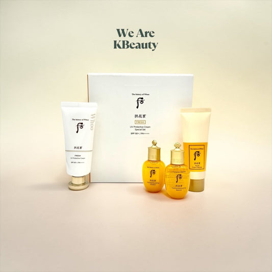 The History of Whoo: Gongjinhyang Fresh UV Protection Cream SPF 50+ PA++++ 60ml - 4 Piece Set - We Are KBeauty - Korean Skincare Routine for Glass Skin