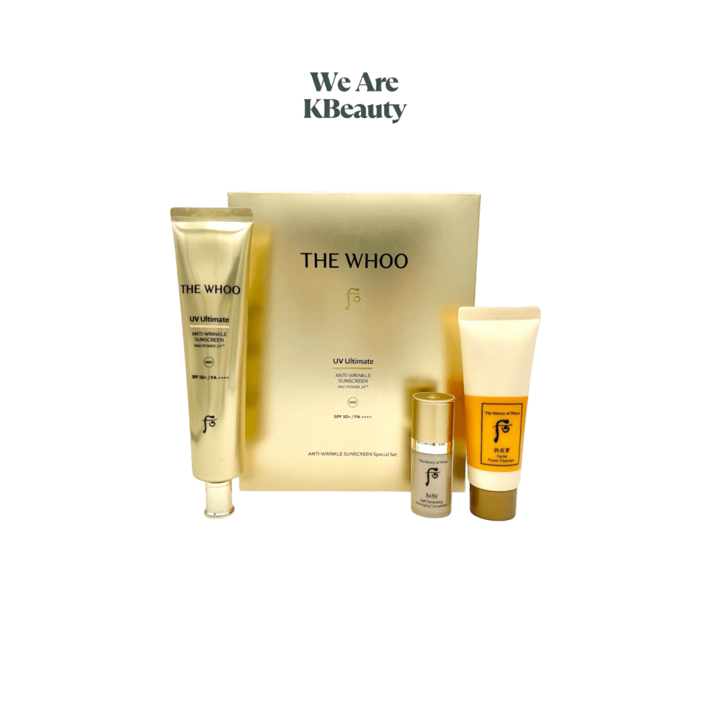 The History of Whoo UV Ultimate Anti - Wrinkle Sun Screen NAD 3 Piece Set - We Are KBeauty - Korean Skincare Routine for Glass Skin