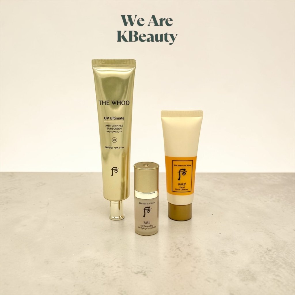 The History of Whoo UV Ultimate Anti - Wrinkle Sun Screen NAD 3 Piece Set - We Are KBeauty - Korean Skincare Routine for Glass Skin