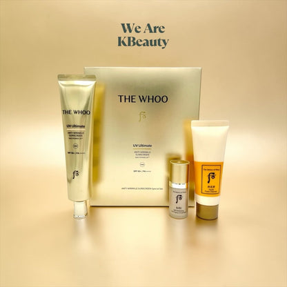The History of Whoo UV Ultimate Anti - Wrinkle Sun Screen NAD 3 Piece Set - We Are KBeauty - Korean Skincare Routine for Glass Skin