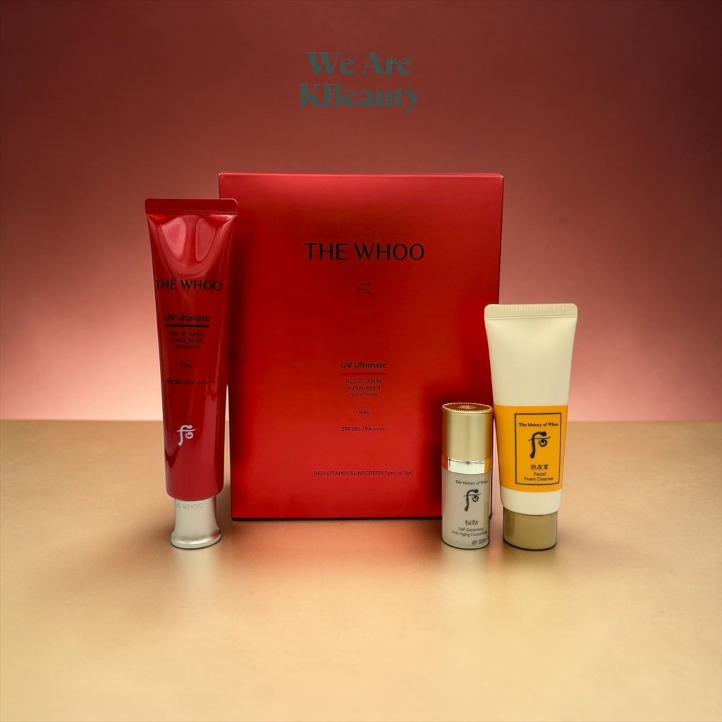 The History of Whoo: UV Ultimate Red Vitamin Sunscreen 75mL SPF50+ PA++++ 3 Piece Set - We Are KBeauty - Korean Skincare Routine for Glass Skin